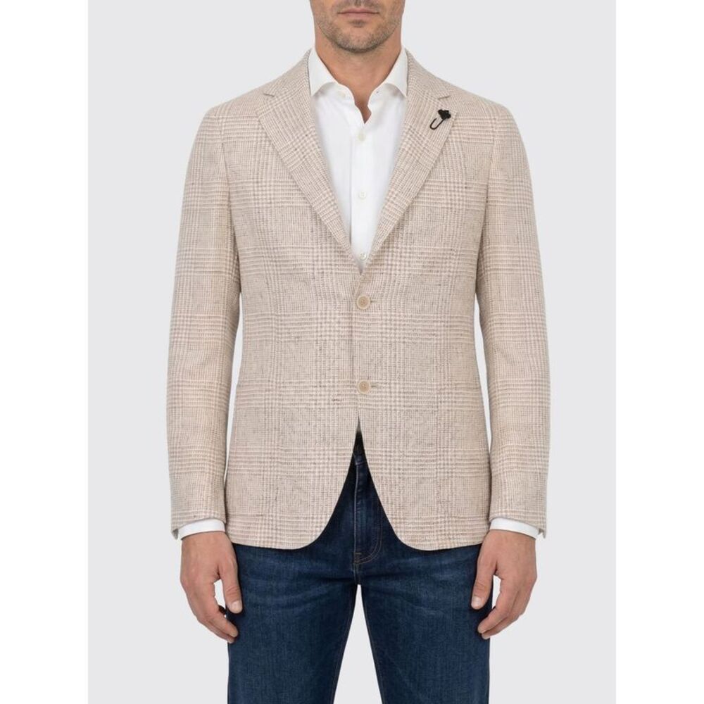 Lardini Men Lardini Single-Breasted Linen Blend Blazer